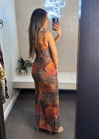 Jaci Mesh Print Maxi Dress