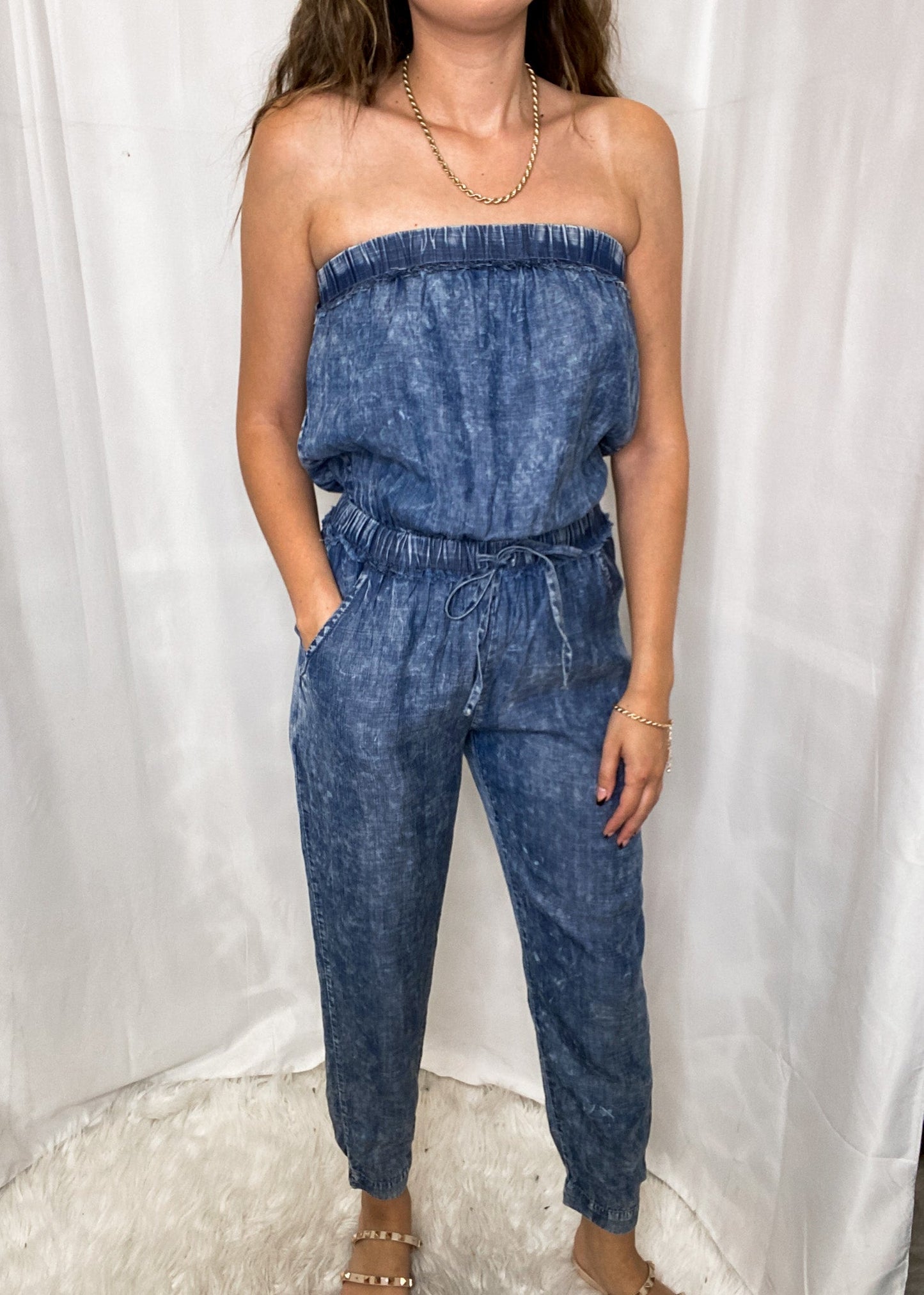 Elyse Acid Wash Jumpsuit
