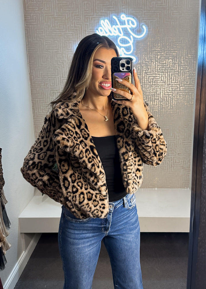 Kamryn Animal Print Fuzzy Jacket