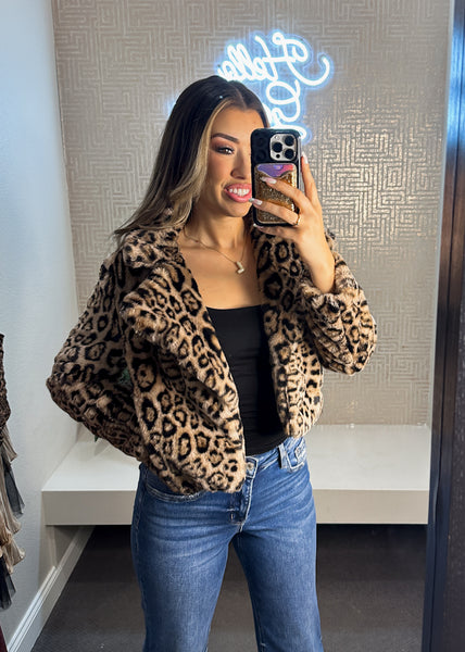 Kamryn Animal Print Fuzzy Jacket