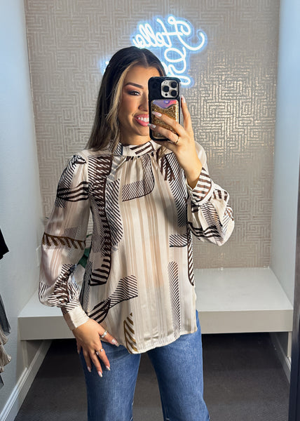 Sylvie Abstract Print Blouse