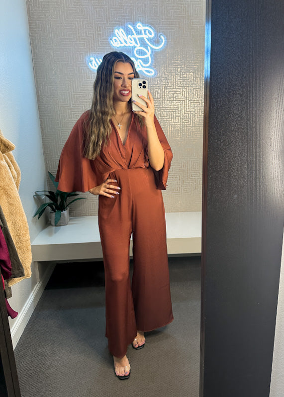 Poly Silk Cape Jumpsuit