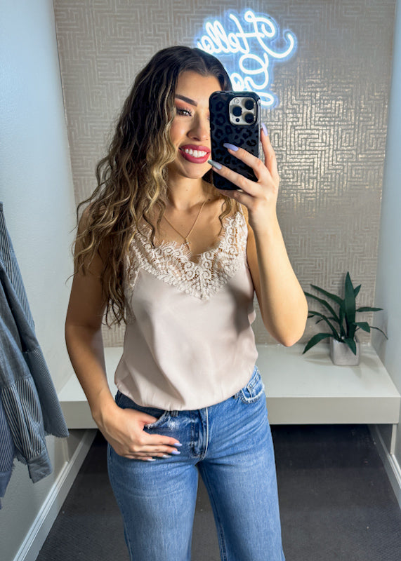 Silky Lace Trim Camisole