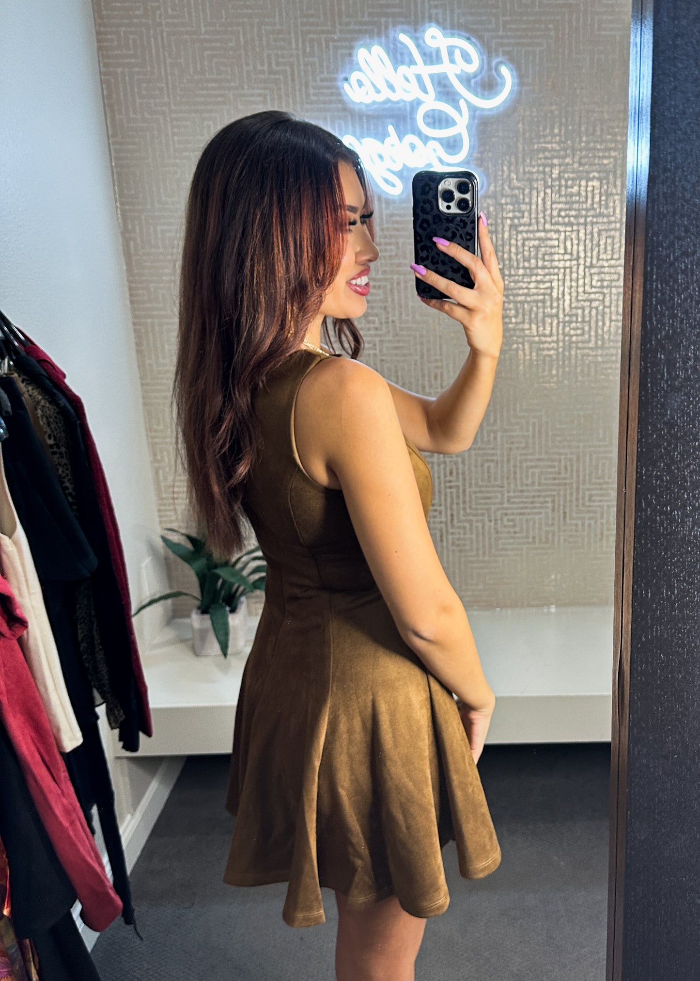 Kayda Faux Suede Mini Dress
