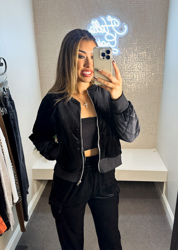 Velvet Bomber Jacket