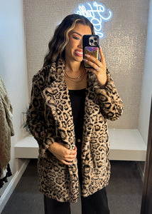 Leona Leopard Faux Fur Jacket