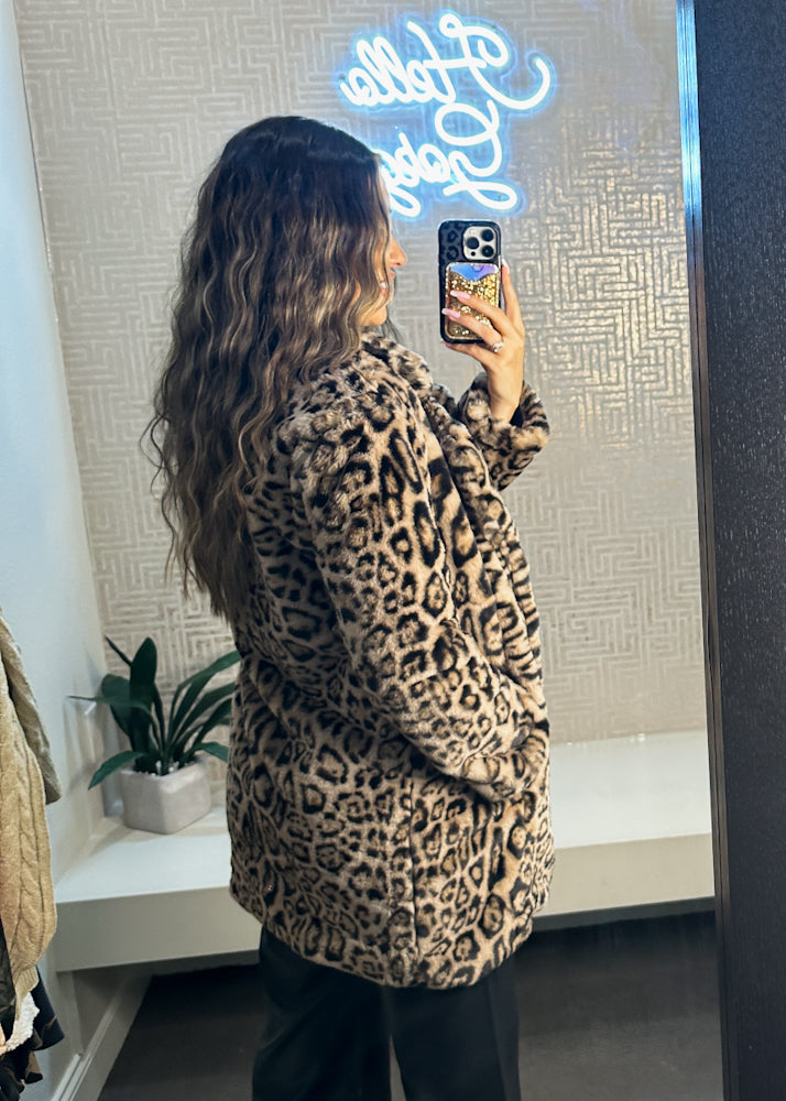 Leona Leopard Faux Fur Jacket