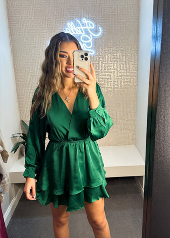 Ruffled Long Sleeve Dress