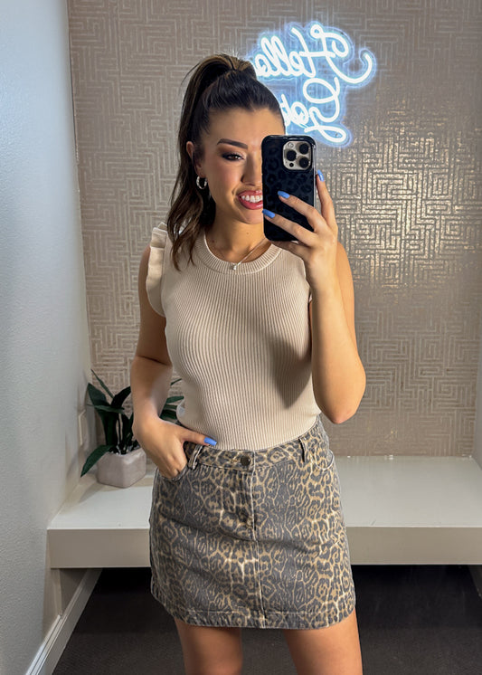 Jordie Leopard Print Skirt