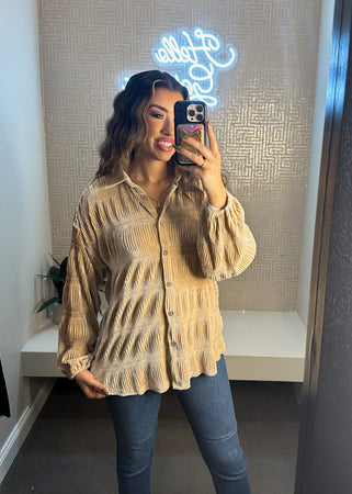 Viv Velvet Button Up