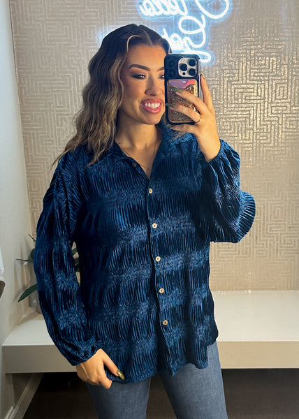 Viv Velvet Button Up