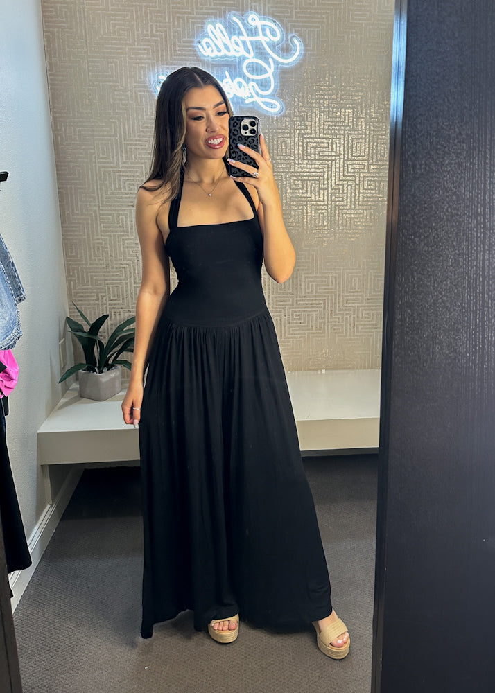 Camille Halter Wide Leg Jumpsuit