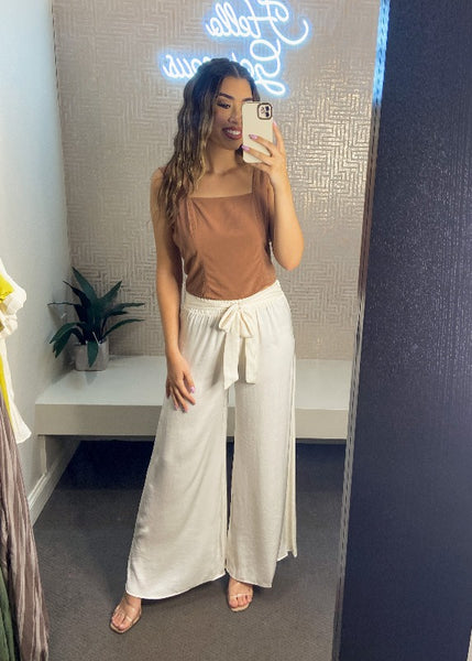 Yvonne Tie Waist Wide Leg Pant