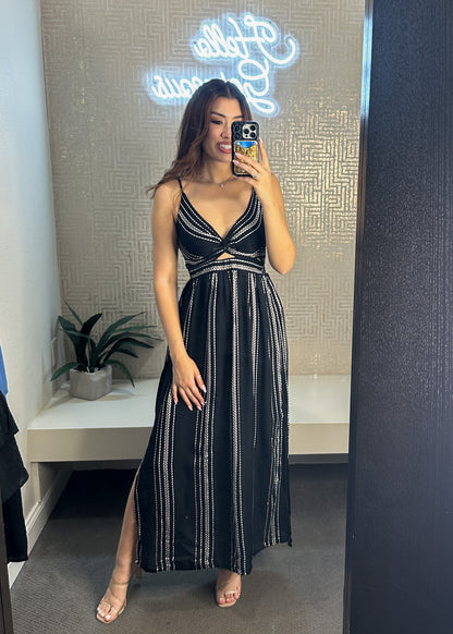 Kaydence Stripe Vneck Maxi Dress