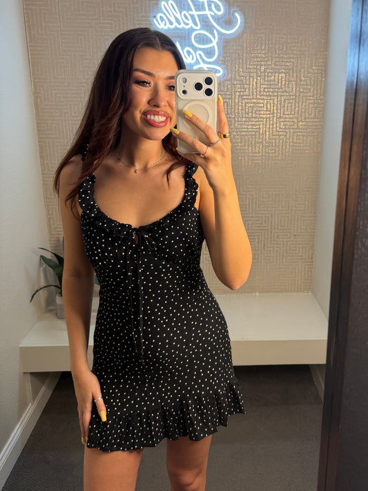 Ditzy Polka Dot Mini Dress