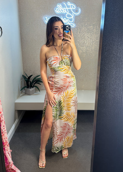 Oceanside Maxi Halter Dress