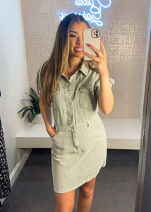 denim olive shirt dress button up