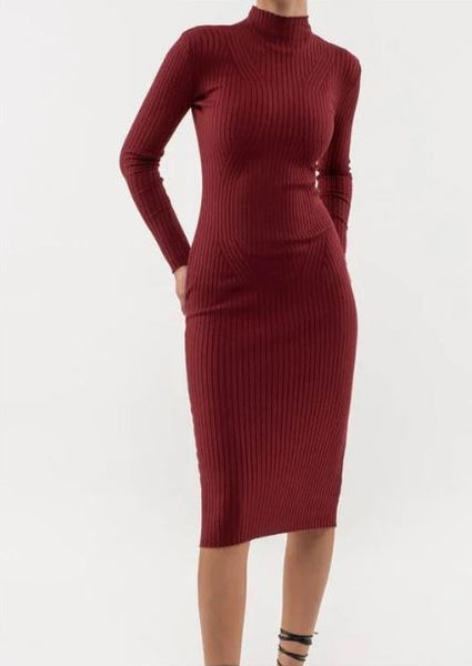 MOCK KNIT KNIT DRESS