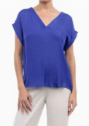Adeline Short Sleeve V-Neck Relaxed Fit Blouse