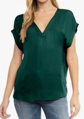 Adeline Fall Short sleeve Vneck Top