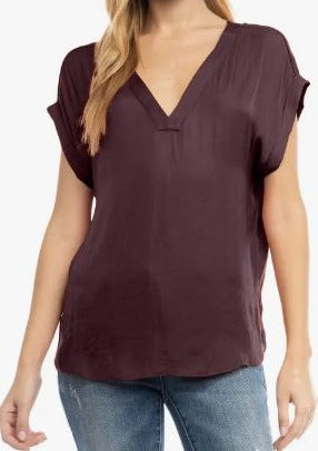 Adeline Fall Short sleeve Vneck Top