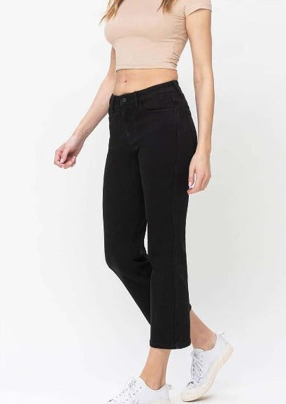  High Rise Ankle Straight Jeans