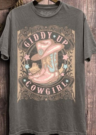 Giddy Up Cowgirl Graphic Top 