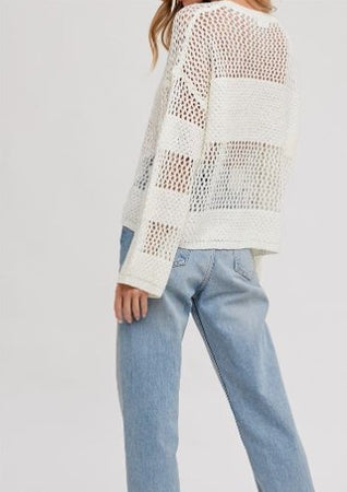Open Knit Pullover Sweater