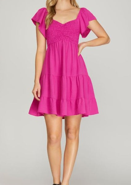 Sweetheart Neck Tiered Dress