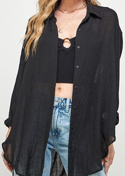 Estelle Button Down Oversized Light Weight Shirt