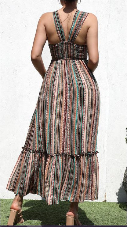 Dreamscape Woven Halter Dress