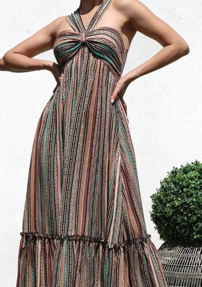 Dreamscape Woven Halter Dress