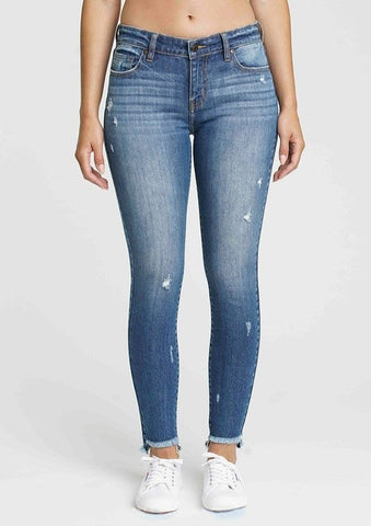 Jude Mid Rise Skinny Frayed Ankle Hem Jean