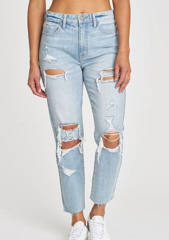 high rise mom jean