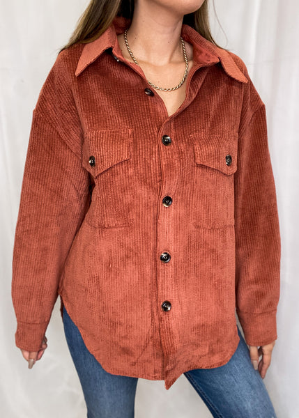 Cheryll Over Sized Corduroy Button Down Jacket