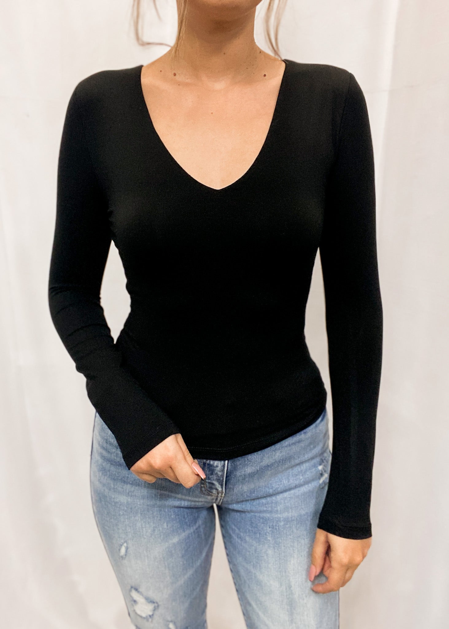 Double Layer Basic Knit Top