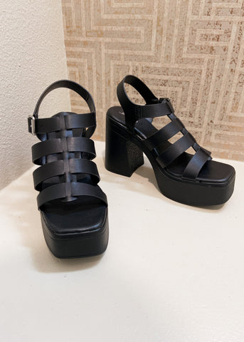 Dayna Chunky Platform Open Toe Heels