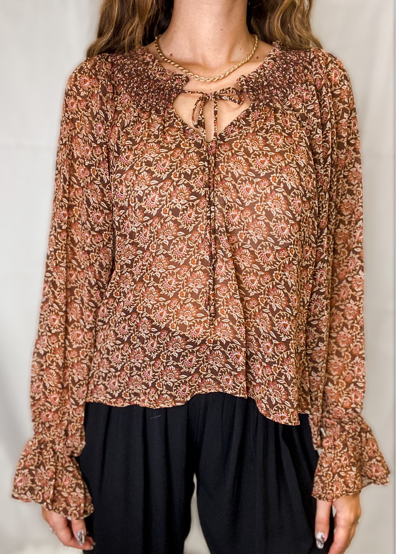 Everly Tapestry Peasant Top