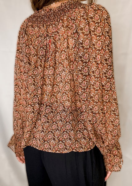 Everly Tapestry Peasant Top