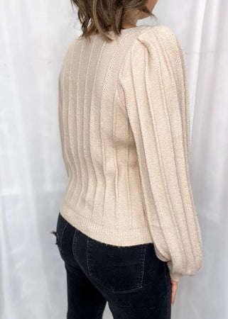 Ribbed Pointelle Sweater