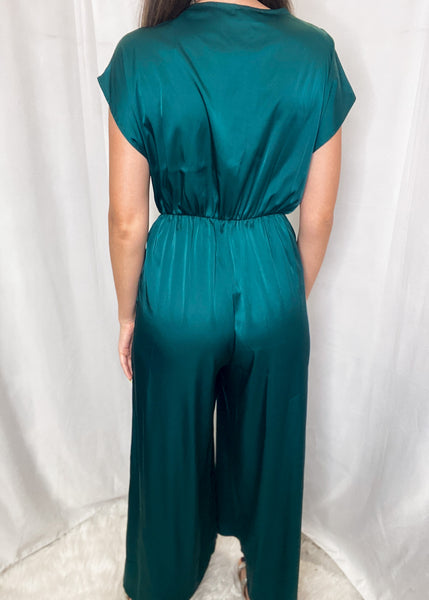 Analia Satin Leg Slit Jumpsuit