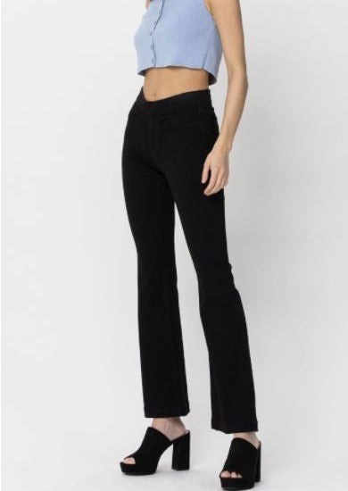 midrise flare petite jeans