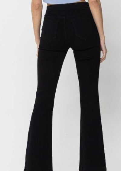 midrise flare petite jeans